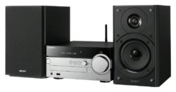 Sony CMT-SX7B Micro Hi-Fi System with Wi-Fi and Bluetooth.